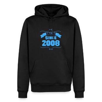 15. Geburtstag Geschenk Unglaublich seit 2008 - Männer Premium Bio Hoodie - Schwarz - Vorne - Nico (187cm)