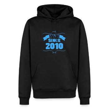Cadeau 13e anniversaire Incroyable depuis 2010 - Sweat à capuche Premium bio Homme - noir - Devant - Nico (187cm)