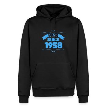 65. Geburtstag Geschenk Unglaublich seit 1958 - Männer Premium Bio Hoodie - Schwarz - Vorne - Nico (187cm)