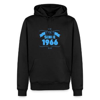 57. Geburtstag Geschenk Unglaublich seit 1966 - Männer Premium Bio Hoodie - Schwarz - Vorne - Nico (187cm)