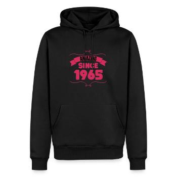 58th Birthday Gift Incredible since 1965 - Men’s Premium Organic Hoodie - black - Front - Nico (187cm)