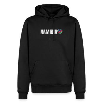 Namibia - Männer Premium Bio Hoodie - Schwarz - Vorne - Nico (187cm)