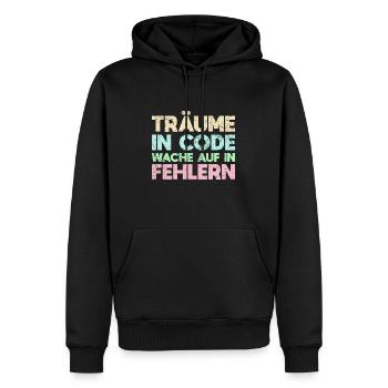 Träume In Code, Wache Auf In Fehlern - Männer Premium Bio Hoodie - Schwarz - Vorne - Nico (187cm)