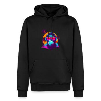 CoolChimpSunglassesRetroSunset - Männer Premium Bio Hoodie - Schwarz - Vorne - Nico (187cm)