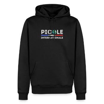 Picole internationale - Sweat à capuche Premium bio Homme - noir - Devant - Nico (187cm)