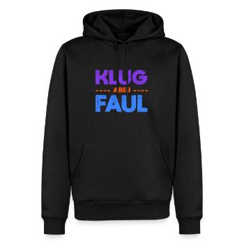 Klug, Aber Faul - Männer Premium Bio Hoodie - Schwarz - Vorne - Nico (187cm)