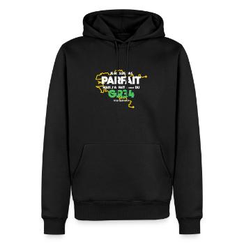 GR34 Grande Randonnée Bretagne trekking marche - Sweat à capuche Premium bio Homme - noir - Devant - Nico (187cm)