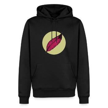 Minimal Feder Sommer trendige Farben - Männer Premium Bio Hoodie - Schwarz - Vorne - Nico (187cm)