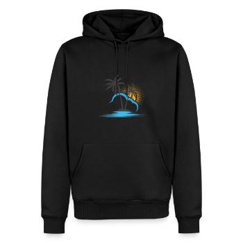 Palme Strand Sonne - Männer Premium Bio Hoodie - Schwarz - Vorne - Nico (187cm)
