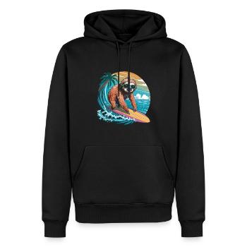 Surfer Faultier Tropischer Strand Welle Surfen - Männer Premium Bio Hoodie - Schwarz - Vorne - Nico (187cm)
