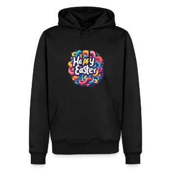 Frohe Ostern Bunte Eierjagd Osterkorb für Kinder - Männer Premium Bio Hoodie - Schwarz - Vorne - Nico (187cm)