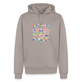 Celebrate Diversity - Männer Premium Bio Hoodie - Taupe - Vorne - Nico (187cm)