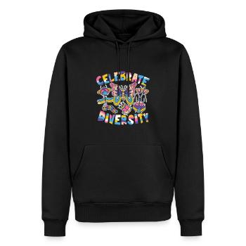 Celebrate Diversity - Männer Premium Bio Hoodie - Schwarz - Vorne - Nico (187cm)