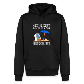 Vacances en chaise longue - Sweat à capuche Premium bio Homme - noir - Devant - Nico (187cm)