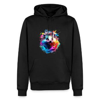 Bemalter Igel - Männer Premium Bio Hoodie - Schwarz - Vorne - Nico (187cm)
