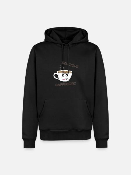 Cappuccino - Männer Premium Bio Hoodie - Schwarz