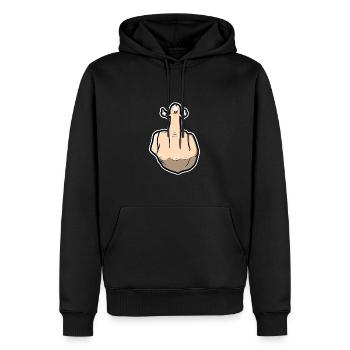 Mittelfinger zeigt seine Mittelfinger - Männer Premium Bio Hoodie - Schwarz - Vorne - Nico (187cm)