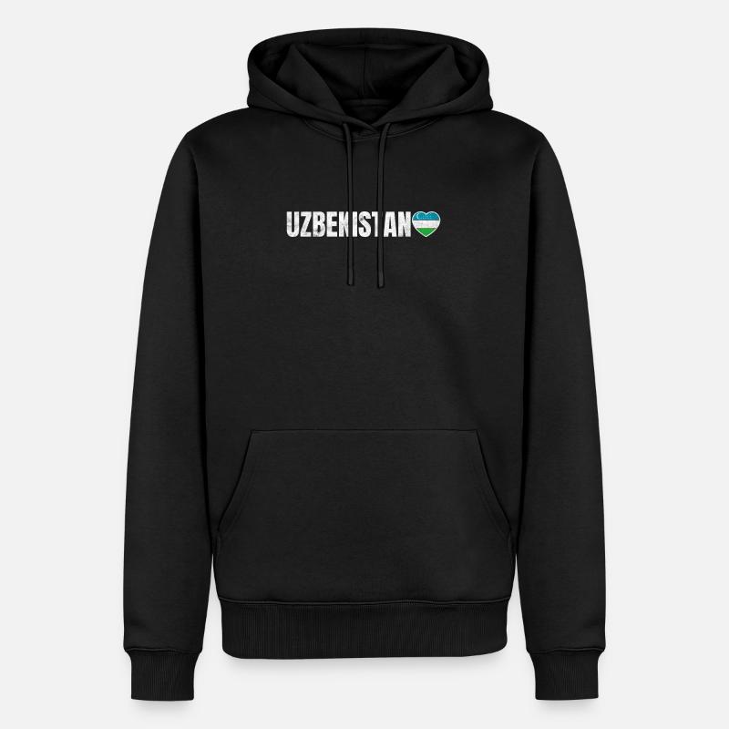 Usbekistan - Männer Premium Bio Hoodie - Schwarz