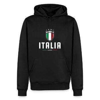 ITALIA ITALIE DRAPEAU ARMOIRIES EMBLÈME FAN CADEAU - Sweat à capuche Premium bio Homme - noir - Devant - Nico (187cm)