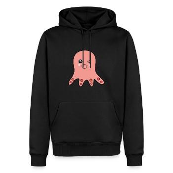 Poulpe animaux marins - Sweat à capuche Premium bio Homme - noir - Devant - Nico (187cm)