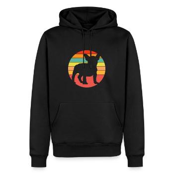 Frenchie Französische Bulldogge im Farbkreis - Männer Premium Bio Hoodie - Schwarz - Vorne - Nico (187cm)
