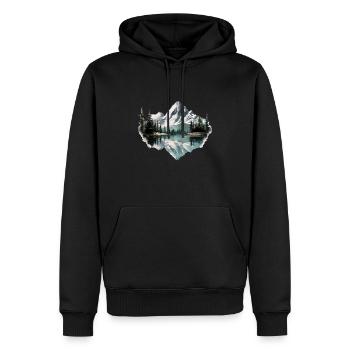 Beautiful landscape with mountains, gift hiking - Men’s Premium Organic Hoodie - black - Front - Nico (187cm)