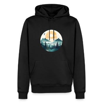 Wildtierbäume im Freien Natur Retro Wald - Männer Premium Bio Hoodie - Schwarz - Vorne - Nico (187cm)