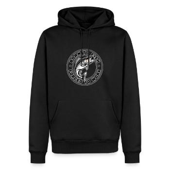 Born To Fish Forced To Work Angeln Fischen - Männer Premium Bio Hoodie - Schwarz - Vorne - Nico (187cm)