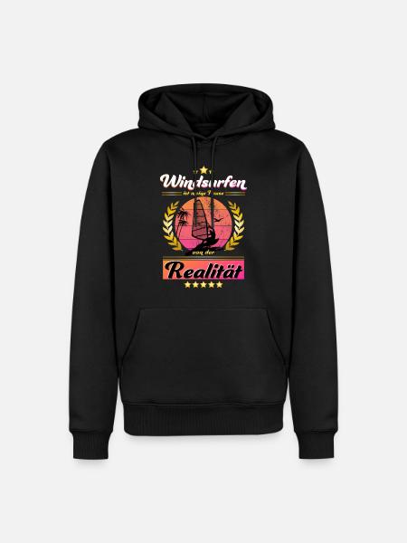 Windsurfen - Männer Premium Bio Hoodie - Schwarz