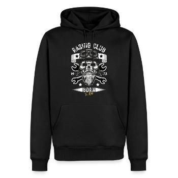 Conception de crâne de moto - Sweat à capuche Premium bio Homme - noir - Devant - Nico (187cm)