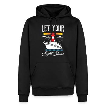 Let Your Light Shine Lighthouse - Männer Premium Bio Hoodie - Schwarz - Vorne - Nico (187cm)