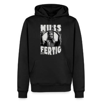 Dachdecker Handwerker Outfit und Zubehör - Männer Premium Bio Hoodie - Schwarz - Vorne - Nico (187cm)