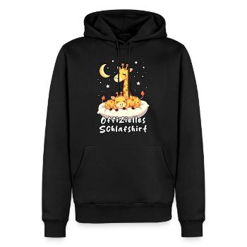 Offizielles Schlafshirt Süße Giraffe im Traumland - Männer Premium Bio Hoodie - Schwarz - Vorne - Nico (187cm)