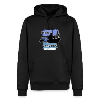 canoë sur glace canoéistes sur glace canoë sur glace - Sweat à capuche Premium bio Homme - noir - Devant - Nico (187cm)