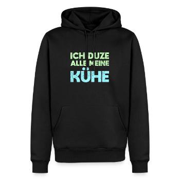Ich Duze Alle Meine Kühe - Männer Premium Bio Hoodie - Schwarz - Vorne - Nico (187cm)
