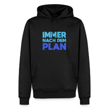 Immer Nach Dem Plan - Männer Premium Bio Hoodie - Schwarz - Vorne - Nico (187cm)