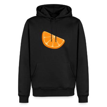 Orangenscheibe - Männer Premium Bio Hoodie - Schwarz - Vorne - Nico (187cm)