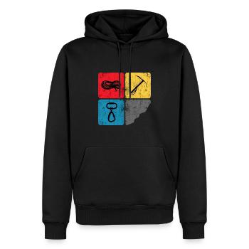 Bergsteigen Klettern Mountaineer Gipfel Hochtour - Männer Premium Bio Hoodie - Schwarz - Vorne - Nico (187cm)