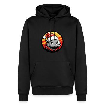Noël Rhinocéros Noël - Sweat à capuche Premium bio Homme - noir - Devant - Nico (187cm)