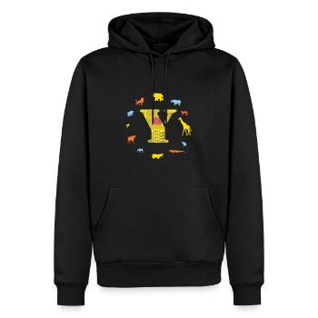 Afrique - Sweat à capuche Premium bio Homme - noir - Devant - Nico (187cm)