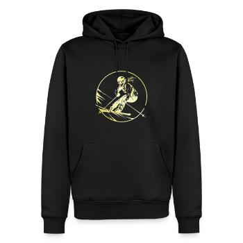 Ski Ski Femme - Sweat à capuche Premium bio Homme - noir - Devant - Nico (187cm)