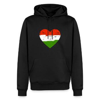 Drapeau du cœur de Hongrie - Sweat à capuche Premium bio Homme - noir - Devant - Nico (187cm)
