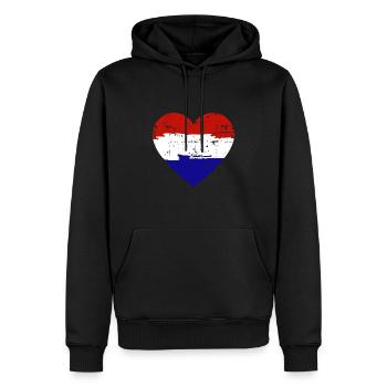 Drapeau du cœur des Pays-Bas - Sweat à capuche Premium bio Homme - noir - Devant - Nico (187cm)