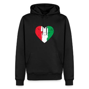 Italien Herz Flagge - Männer Premium Bio Hoodie - Schwarz - Vorne - Nico (187cm)