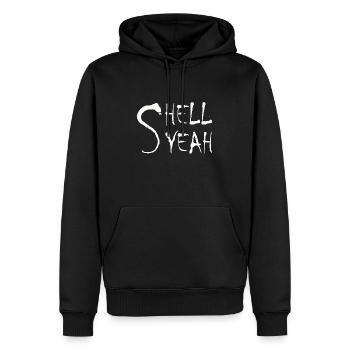 shell yeah turtle shirt - Männer Premium Bio Hoodie - Schwarz - Vorne - Nico (187cm)