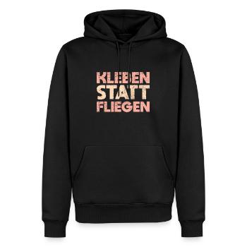 Kleben Statt Fliegen - Männer Premium Bio Hoodie - Schwarz - Vorne - Nico (187cm)