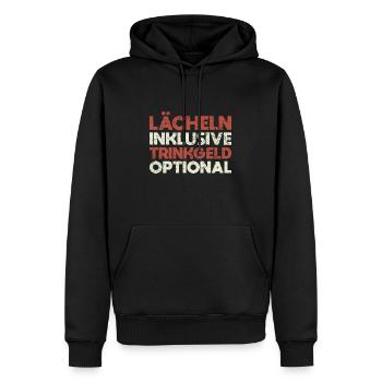 Lächeln Inklusive, Trinkgeld Optional - Männer Premium Bio Hoodie - Schwarz - Vorne - Nico (187cm)