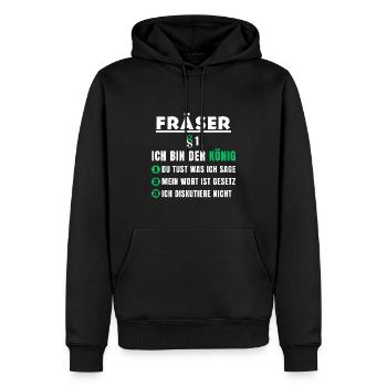 Cutter cadeau - je suis le roi - Sweat à capuche Premium bio Homme - noir - Devant - Nico (187cm)