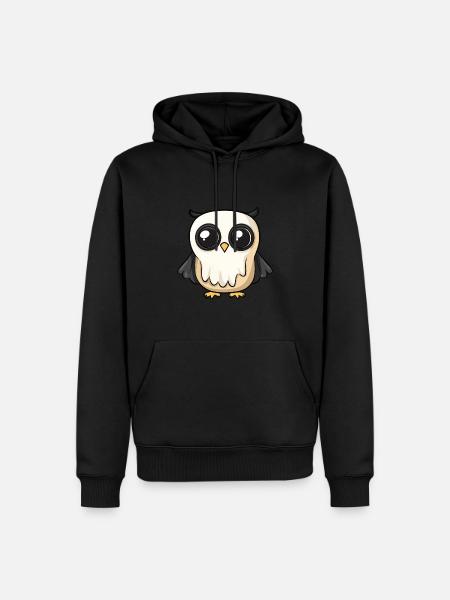 Owl Halloween Comic Ghost - Men’s Premium Organic Hoodie - black