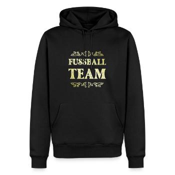 Fussball Team - Männer Premium Bio Hoodie - Schwarz - Vorne - Nico (187cm)